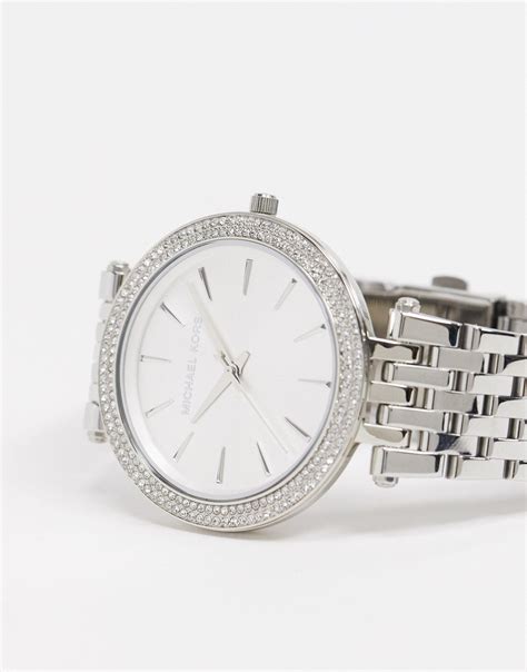 michael kors silver watch|michael kors silver diamond watch.